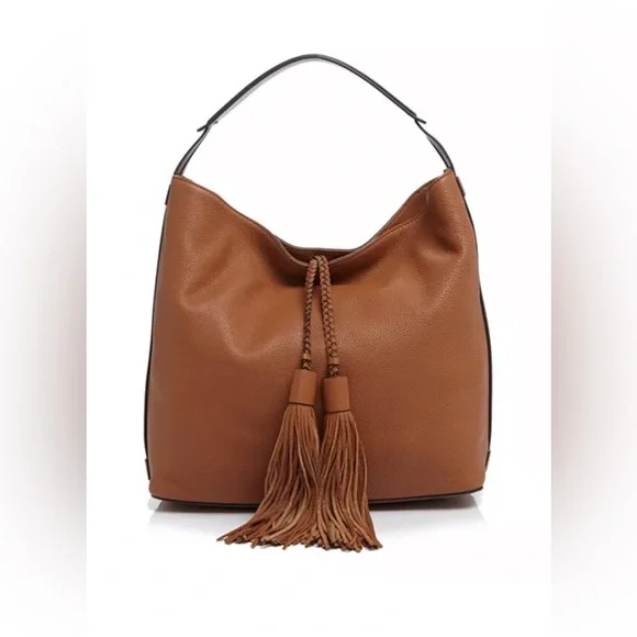 Rebecca Minkoff Isobel Pebbled Soft Leather Hobo Shoulder Purse Camel Brown - Picture 10 of 15